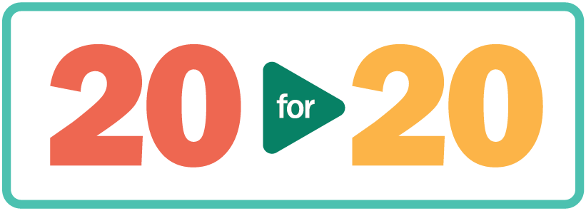 20 for 20 logo